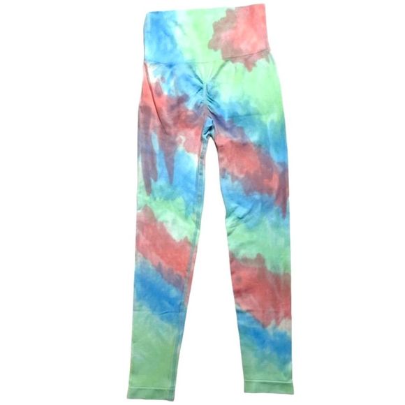 Maxxim Pants - MAXXIM | Women's Leggings High Waist Scrunch Butt Seamless Tie-Dye Small Mint